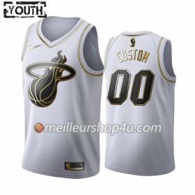 Maillot Basket Enfant Miami Heat Personnalisé 2019-20 Nike Blanc Golden Edition Swingman